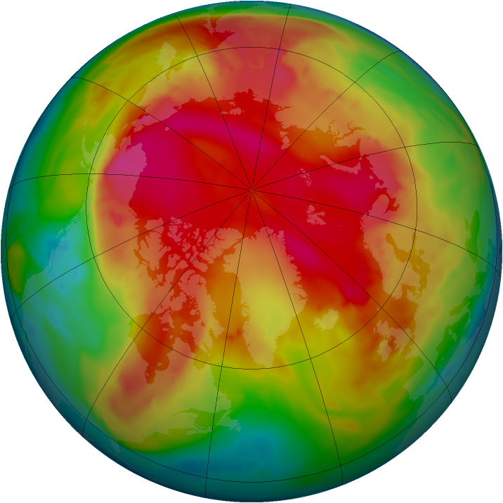 Arctic ozone map for 04 February 2009
